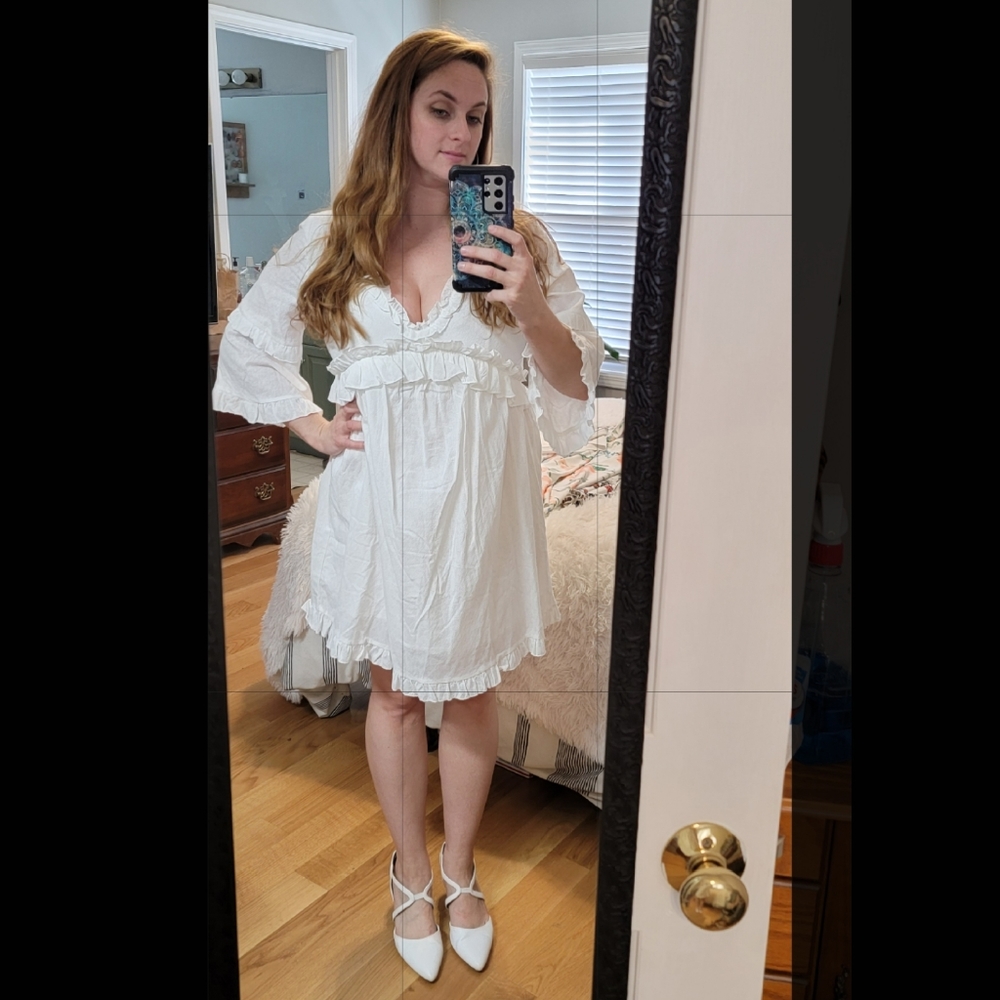 White boho dress size large